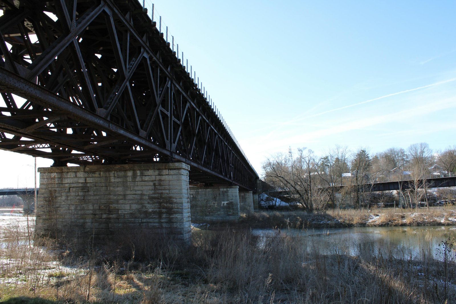 Looking south along west track